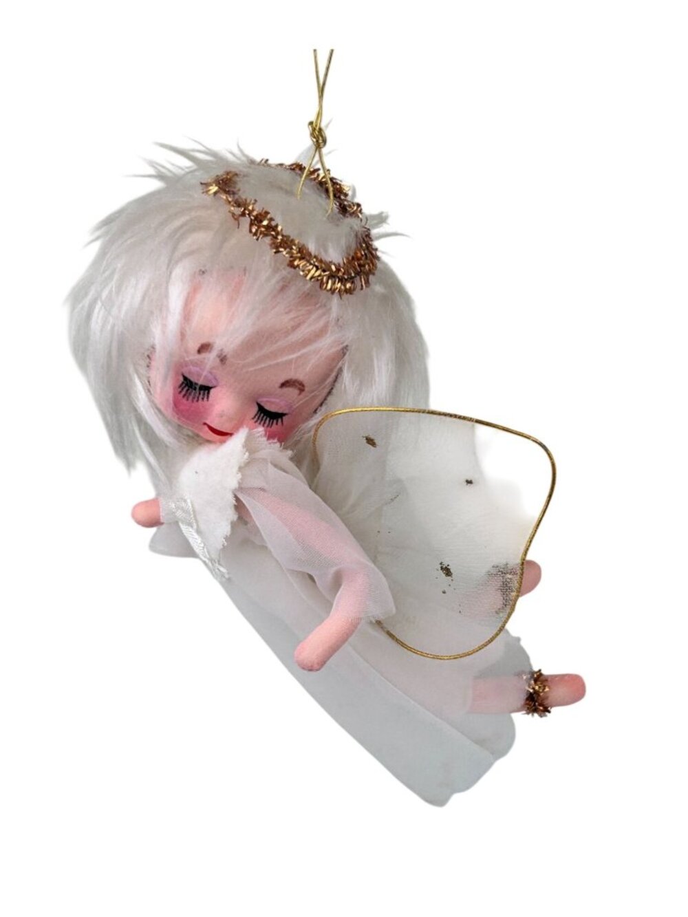 VTG MCM Stockinette Angel Pixie Ornament Christmas Holiday Cute Japan READ
